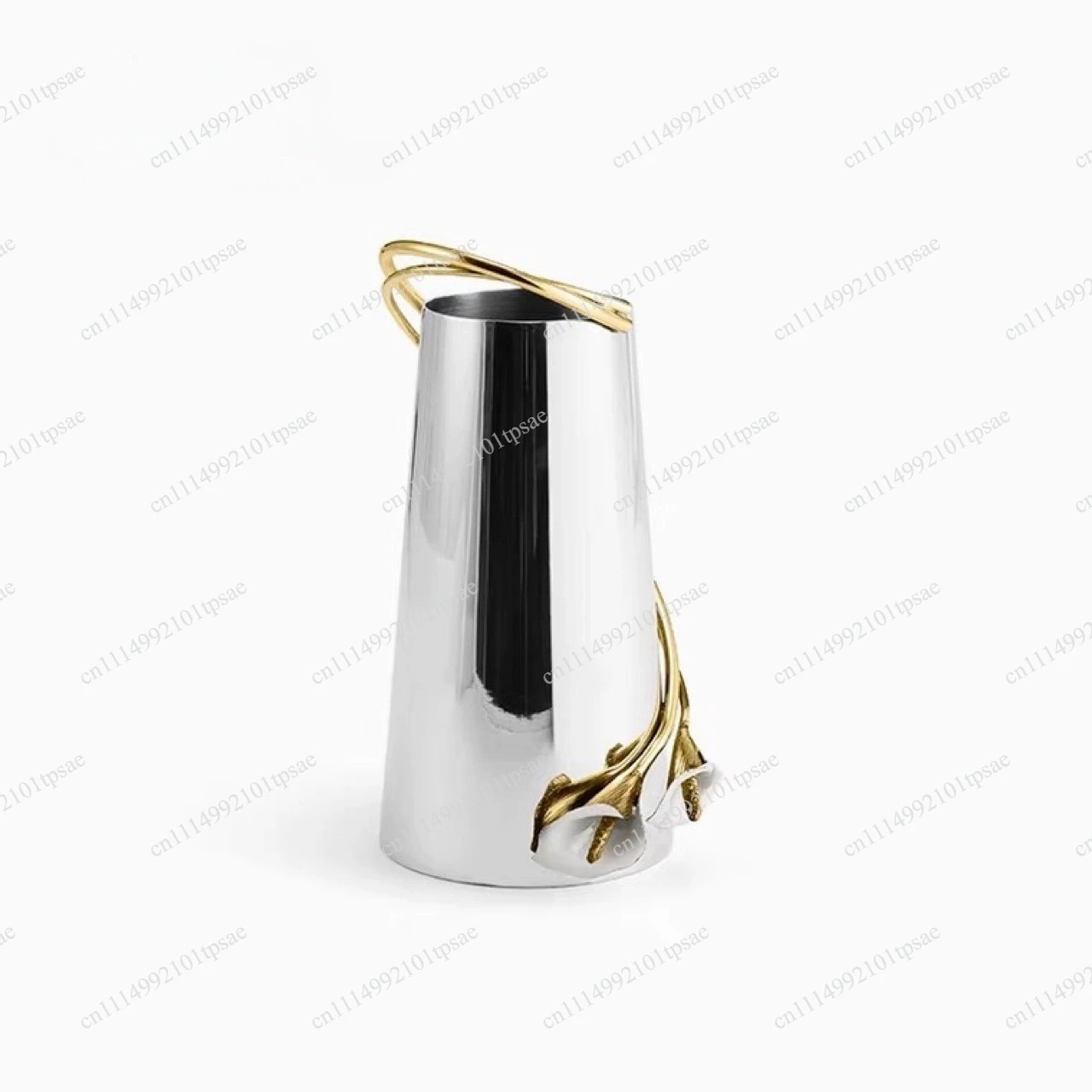 Silver ginkgo vase, suitable for living room and entrance, light luxury and high-end flower arrangement and decoration