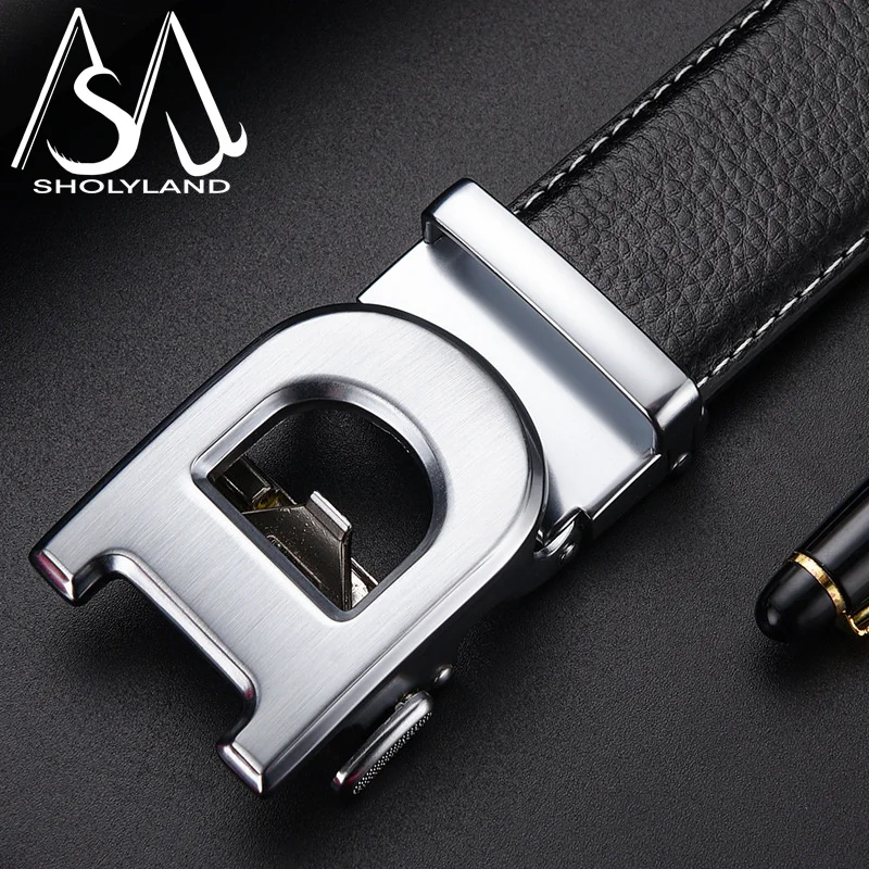 2024 Belt Men\'s Business Men\'s Genuine Leather Letter Automatic Buckle Belt Accessories Belt Western Pants Versatile Decoration