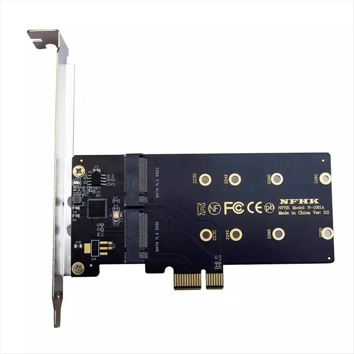 #(Upgraded)PCI-E to M2 Adapter PCI Express X1 2 Port B Key M.2 NGFF SSD Adapter PCIE M2 Adapter Expansion Card Riser Card
