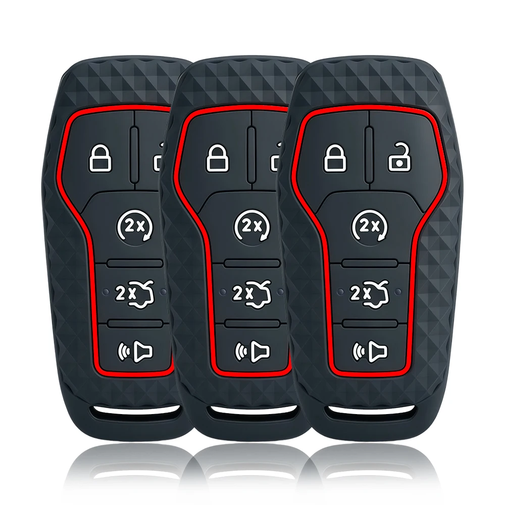 New Styles Key Fob Cover for Ford Fusion Mustang F150 Edge Explorer Lincoln MKZ MKC MKX 5 Buttons Smart Remote Key Case