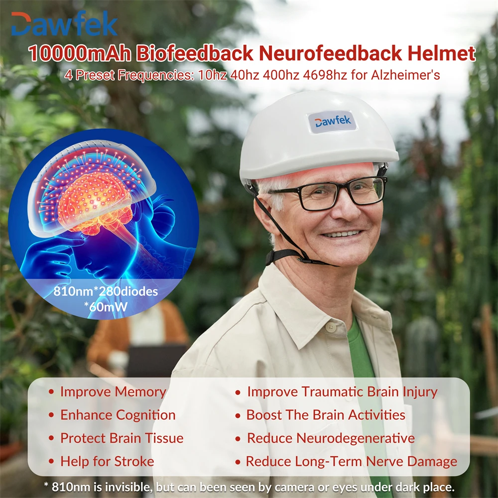 Dawfek 810nm Brain Neurofeedback Machine Stroke Parkinson Disease Mental Illness Treatment Reduce Long Term Nerve Damage