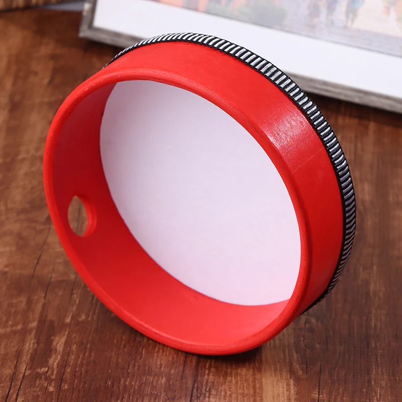 Drewniany bębenek dla dzieci, czerwony, instrument perkusyjny, bębenek ręczny, zabawka edukacyjna, bębenek do uderzania, 10-25 cm