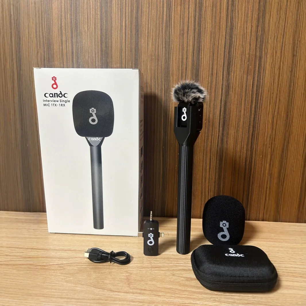 Wireless Handheld Interview Microphone, Microphone Interview Stick, Microphone 2.4G Radio Noise Reduction Wireless