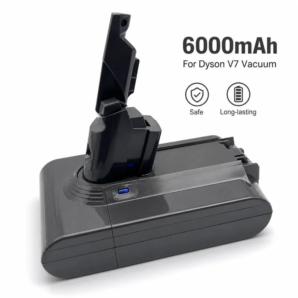 2026 12800mAh 21.6V Li-Ion V7 Battery Replacement for Dyson V7 Motorhead Pro Animal Car Boat Fluffy SV11