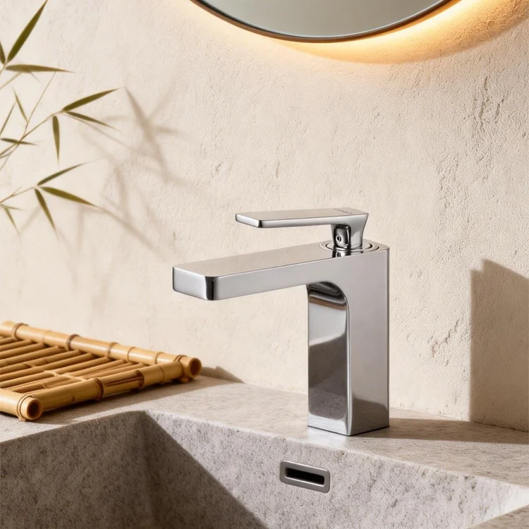 Single Chrome Basin Faucet Connector Cartridge Brass Basin Faucet Basin Mixer