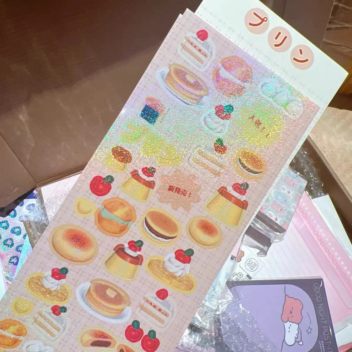 Pudding cherry cake tea shop sticker