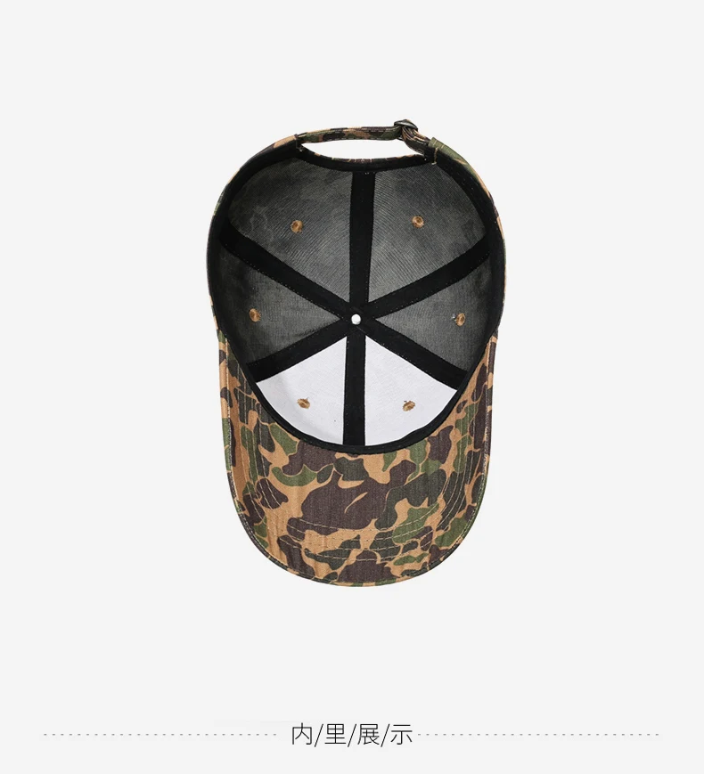 Vintage Camouflage Workwear-Stil Amerikanische Neue Baseballkappe Unisex Outdoor Verstellbarer Sonnenhut Modischer UV-Schutz – Detail 13