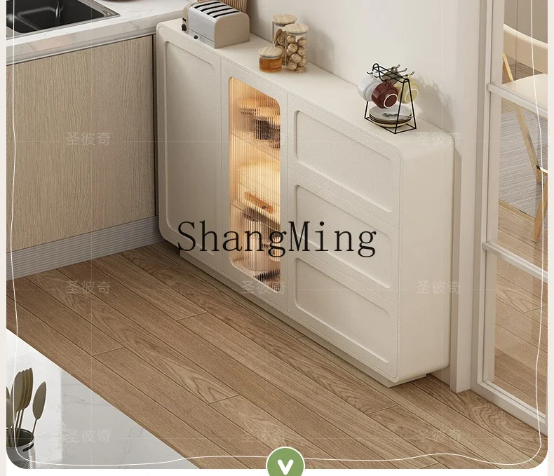 CLHeightened Floor-Standing Solid Wood Ultra-Thin Ultra-Narrow 20 Room TV Cabinet High Cabinet High Model 70cm TV Stand 80cm