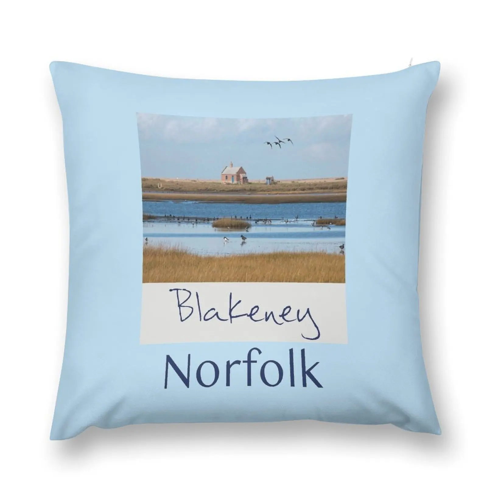 Blakeney North Norfolk, across the marshes Throw Pillow Cushion Cover Set Christmas Pillowcase pillow