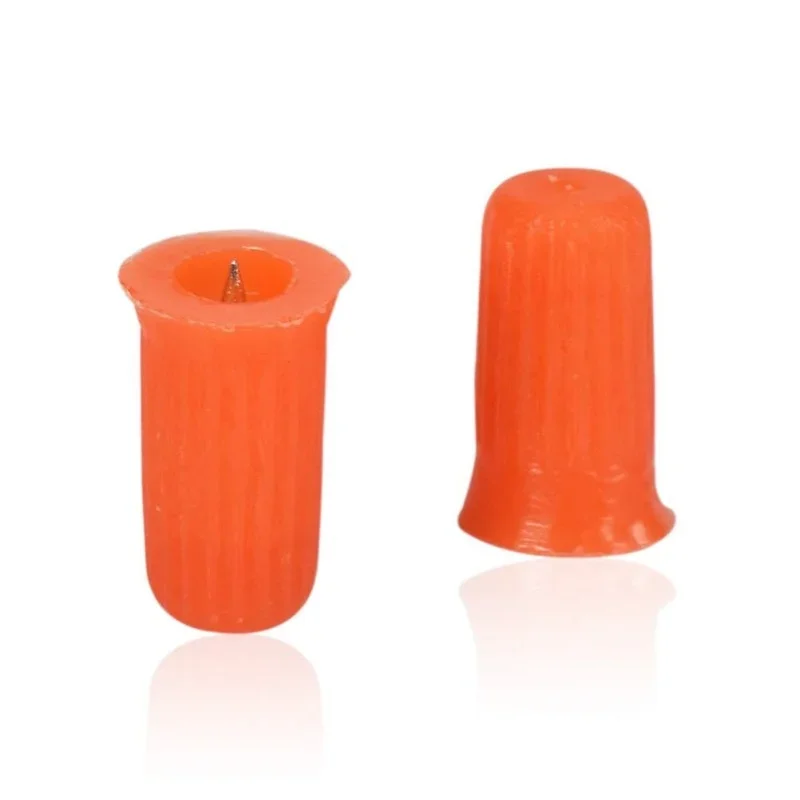 100PCS Eyelash Glue Bottle Plug Glue Bottle Pins Blocking Needle for Eyelash Extensions Tools Orange