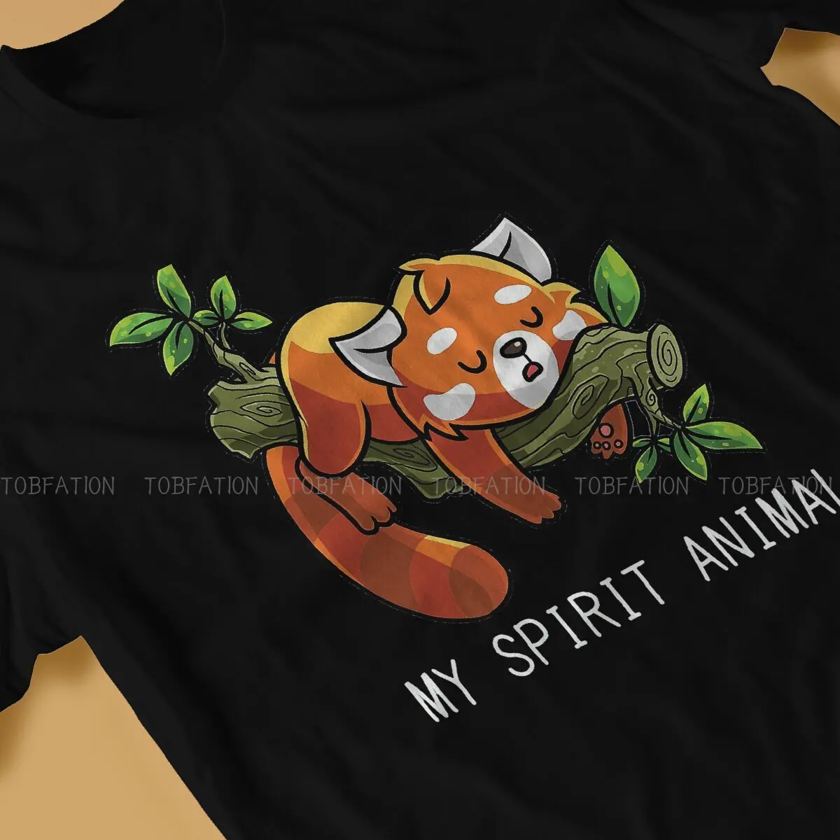 Spirit Animal  Graphic TShirt Red Panda Ailurus Fulgens Creative Tops Comfortable T Shirt Men Short Sleeve Unique Gift Idea