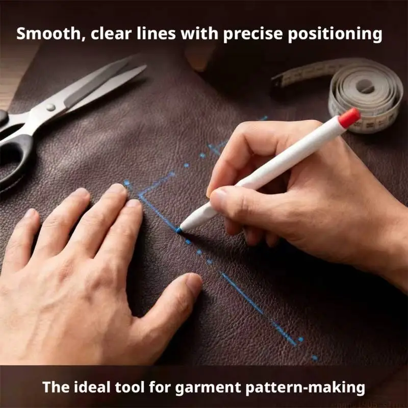 QX2E Retractable Fabric Chalk Pen Erasable Sewing Marker Set with 10 Replacement Inserts for Quilting, Drafting and Sewing Use