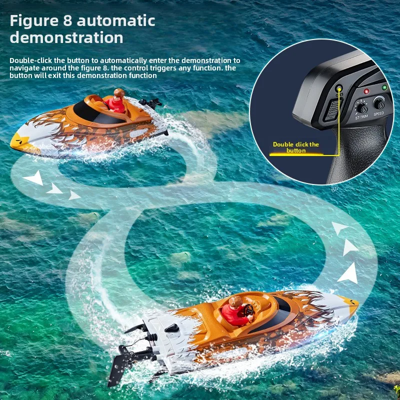 고속 원격 조종 스피드보트 어린이 물놀이 장난감 LED 조명 방수 전복 방지 리셋 리모컨 보트