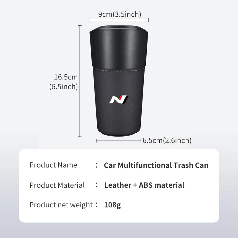 Car Garbage Storage Box Anti-slip Pad Fixed Beverage Holder For Hyundai N LINE i30 i20 Sonata Accent Tucson Elantra Azera view 6
