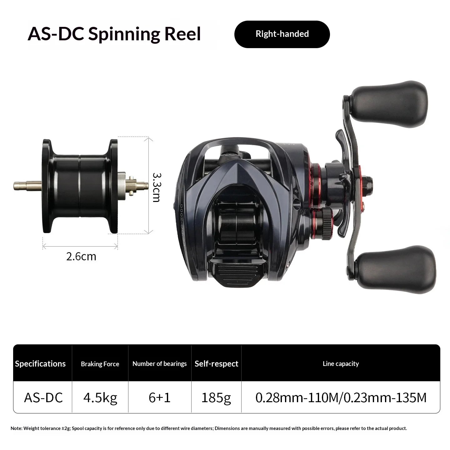 Chilent Long Casting Baitcasting Reel DC Electronic Brake Anti Backlash Metal Spool Audible Click for Adult Angler Fishing