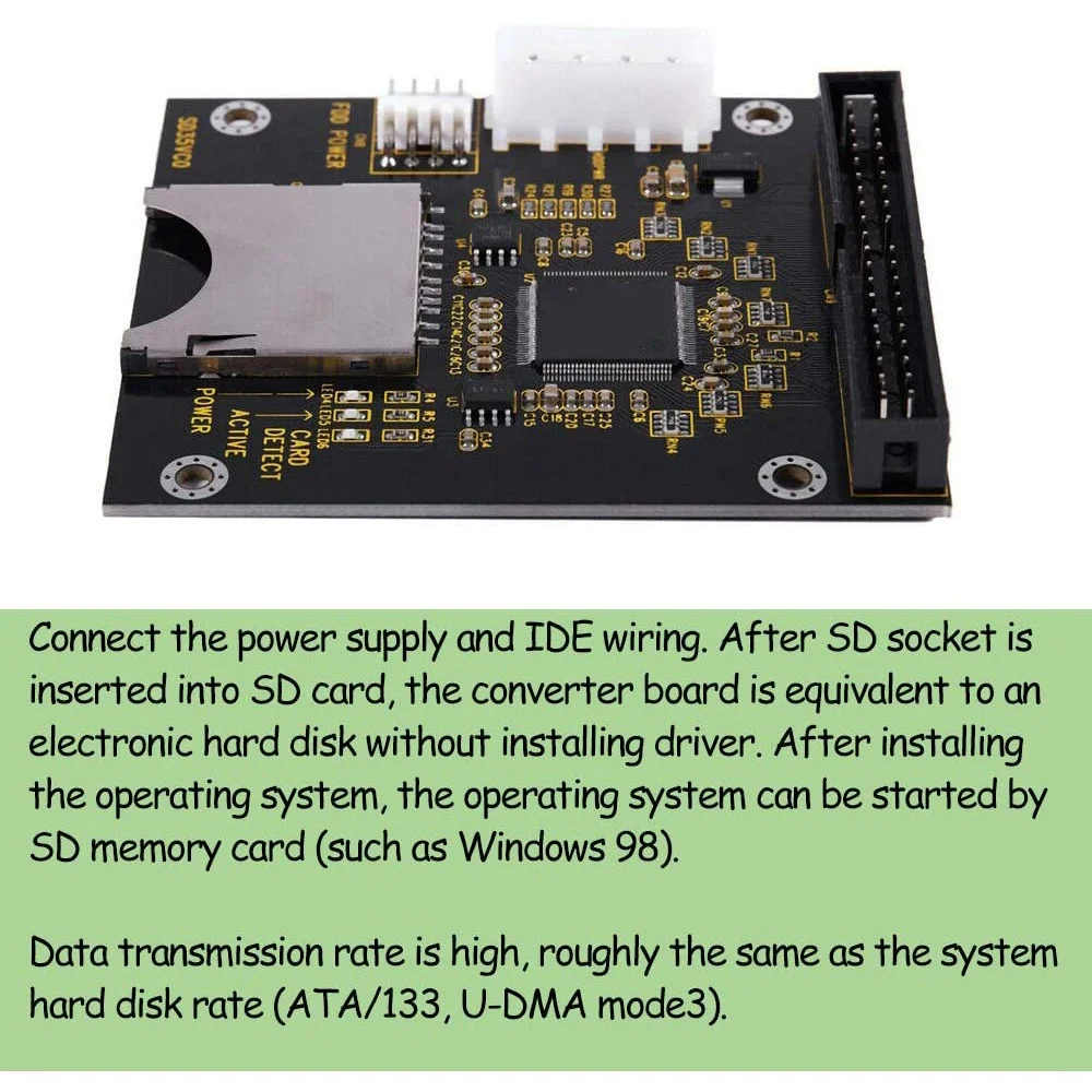 3.5インチハードディスクドライブオスアダプター、SDカードからIDE、SDHCカードからIDE、40ピンオス