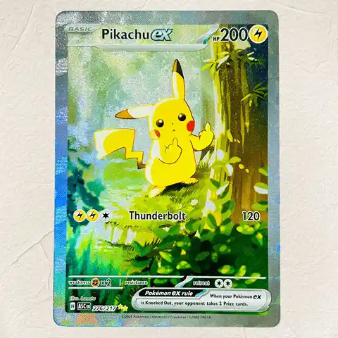DIY Yellow Squirrel ex 276/217 Foil Texture Cards English Version Collectible Grade Premium Anime Collection Cards