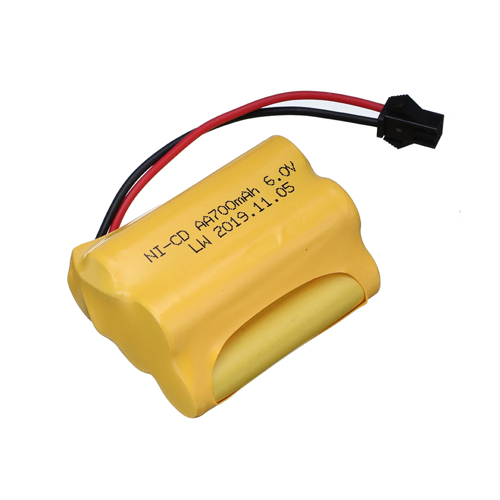 Batería NiCD de 1 a 10 piezas, 6V, 700mah para coches de juguete Rc, tanque, camión, Robot, barco, baterías de juguete eléctricas AA * 5, Ni-MH, 6v, enchufe SM