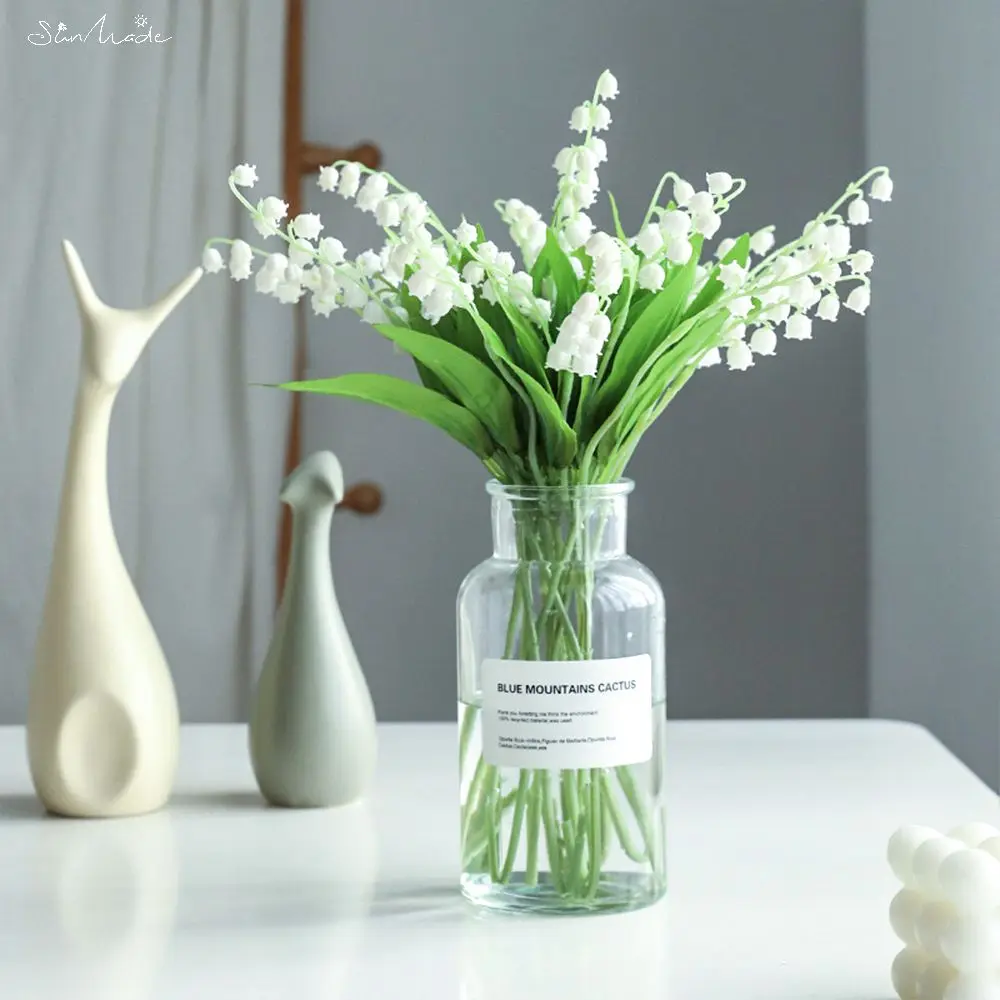 SunMade Campanula White Bellflower Artificial Plastic Flowers Home Decor Flores Artificales Garden Decoration Wedding Bouquet