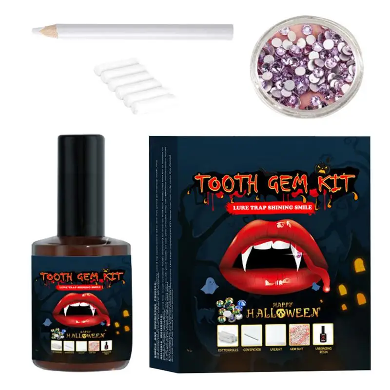 

Tooth Gem Kit Teeth Gem Decoration Kit Fashionable Shining Tooth Gems Kit 10ml Teeth Gems Jewelry Kit For Cosplay Party