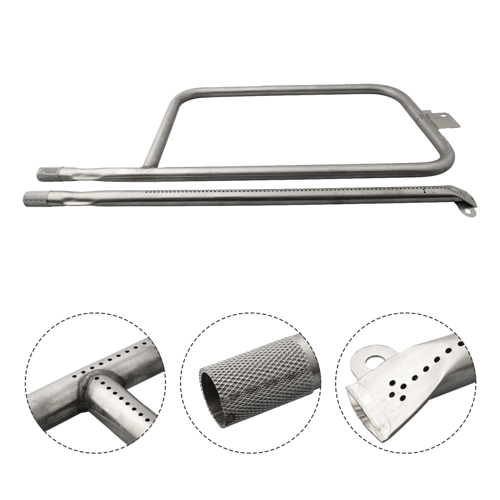 

Kitchen Tools Brand New High Quality Burner Set 26.4 *56.2cm 2pcs/set Parts 304 Stainless Steel Pipe Sliver P-shaped Pipe