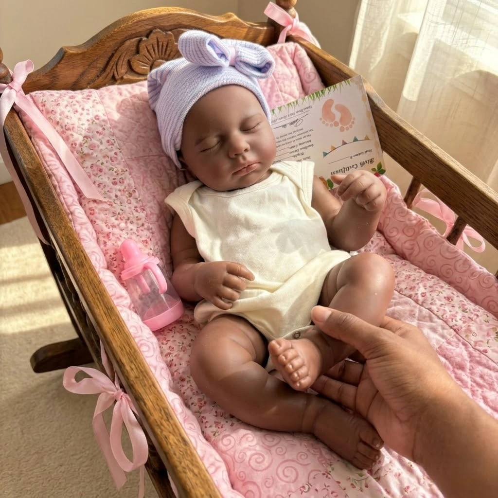 

45cm Open Mouth Dark Skin Girl Loulou Full Solid Silicone Reborn Doll Painted/Unpainted African Newborn Baby Doll Boneca Reborn