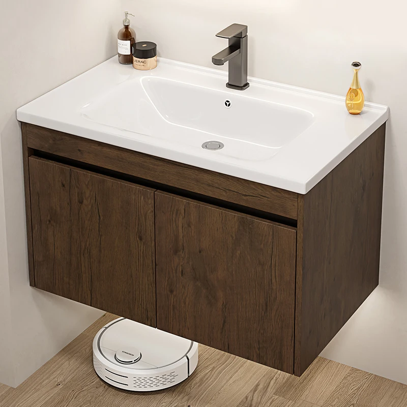 Space aluminum smart mirror cabinet washbasin cabinet combination small apartment bathroom integrated