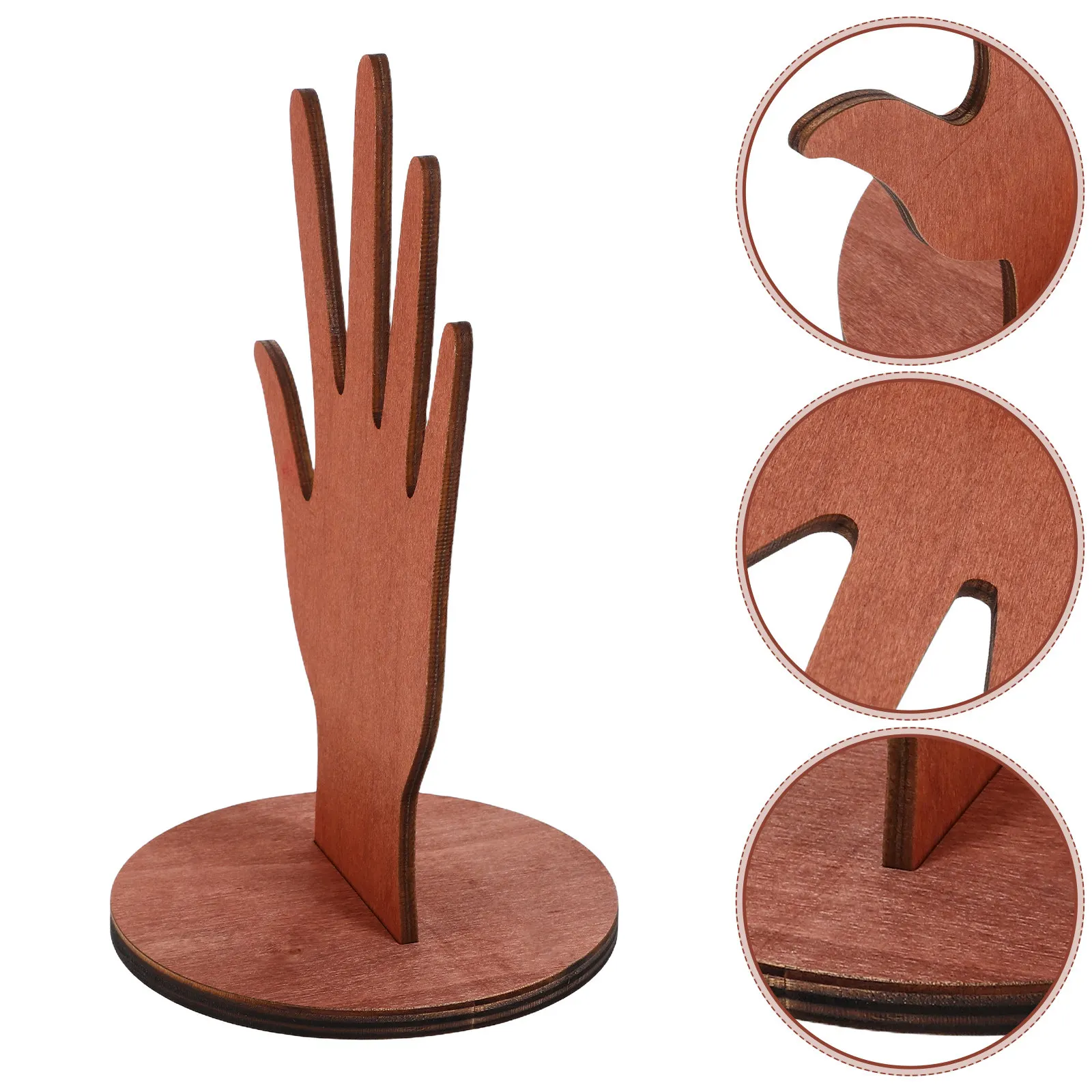 Wooden Mannequin Hand Jewelry Display Holder Vintage Style Organizer for Rings Bracelets Necklaces Watch Desktop Storage