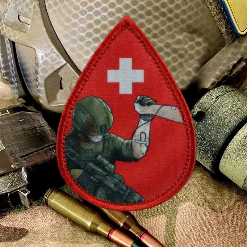 

"Blood Donor" Printed Patch on Clothing Tactical Morale Badge Hook and Loop Military Patches Armband Backpack Stickers
