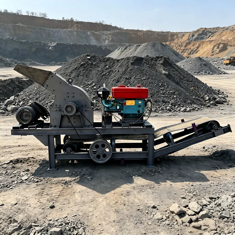 Convenient Small Mobile Hammer Crusher, for Bricks Tiles Grains Coal Slag Industrial Crushing