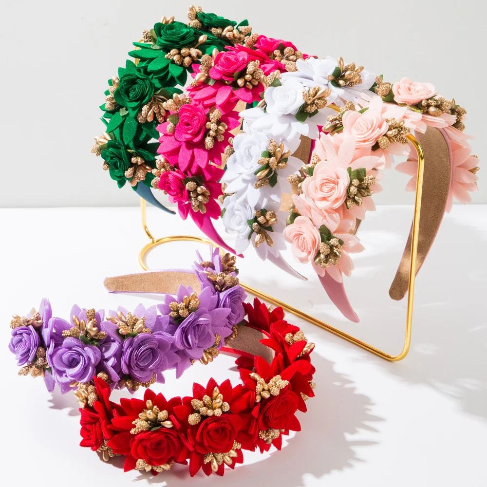 Elegant Rose Headband Simulation Rose Simulation Biomimetic Princess Headband Princess Women Girl Flower Headband for Prom