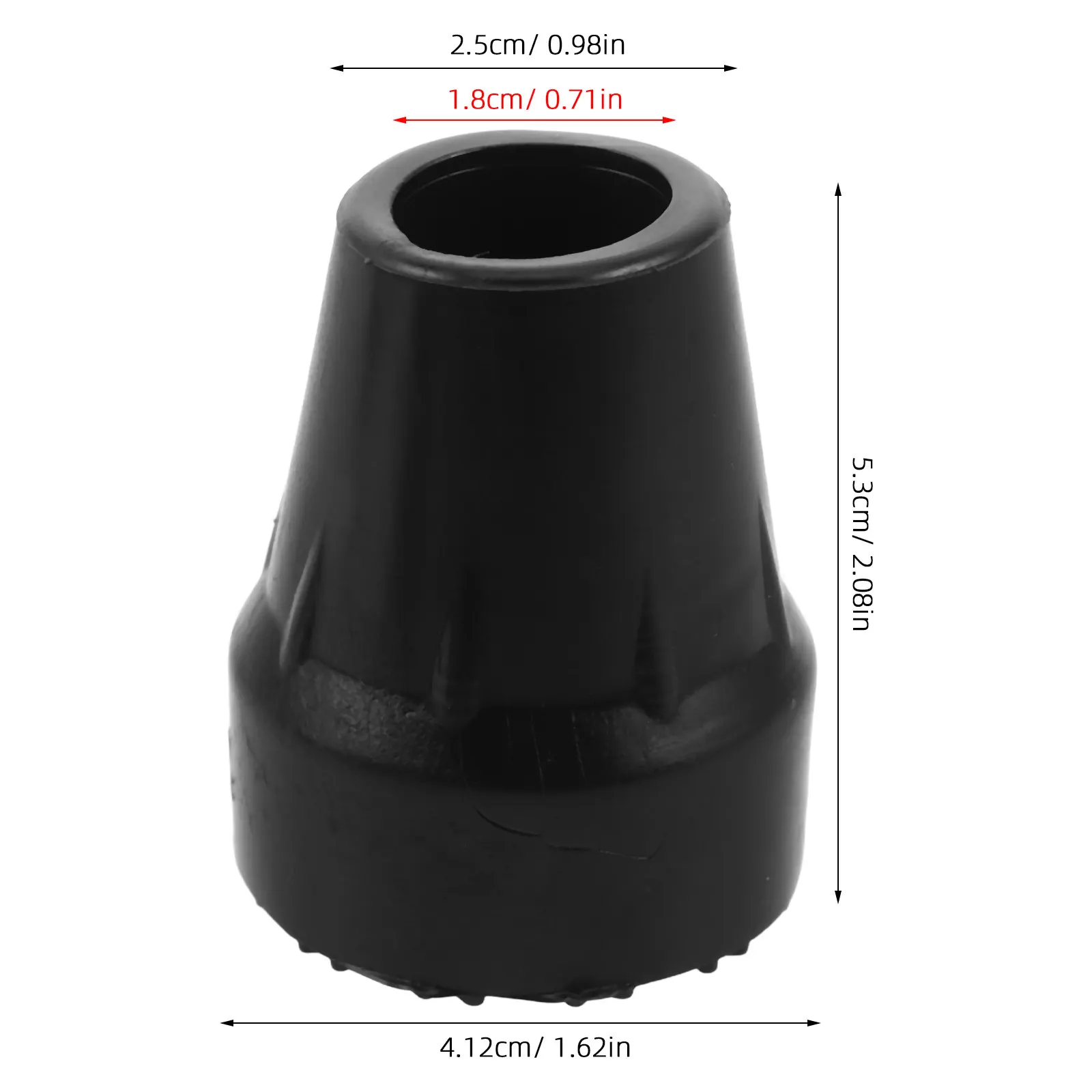 4Pcs Walking Stick Rubber Feet Replacement Tips Thick Rubber Non-Slip Cane Ends for Safe Stable Movement Living Rooms