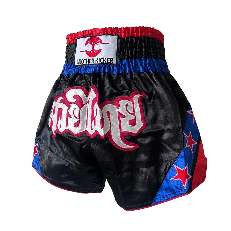 

Thailand Muay Thai Shorts Men Women Kids Boxing Pants Star Embroidery Martial Arts Clothing Gym Cage Fighting Kickboxing Shorts