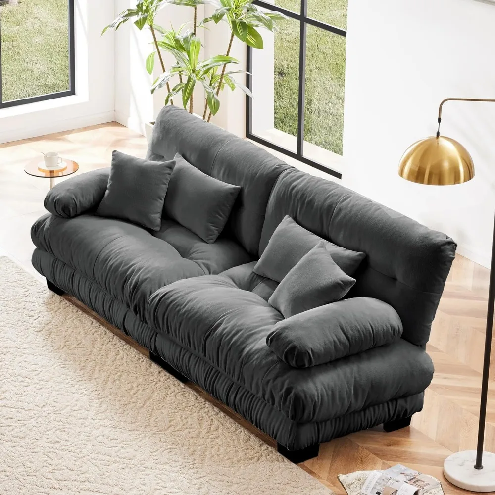Luxury Modular Sectional Sofa with Curved Arms and Deep Seat