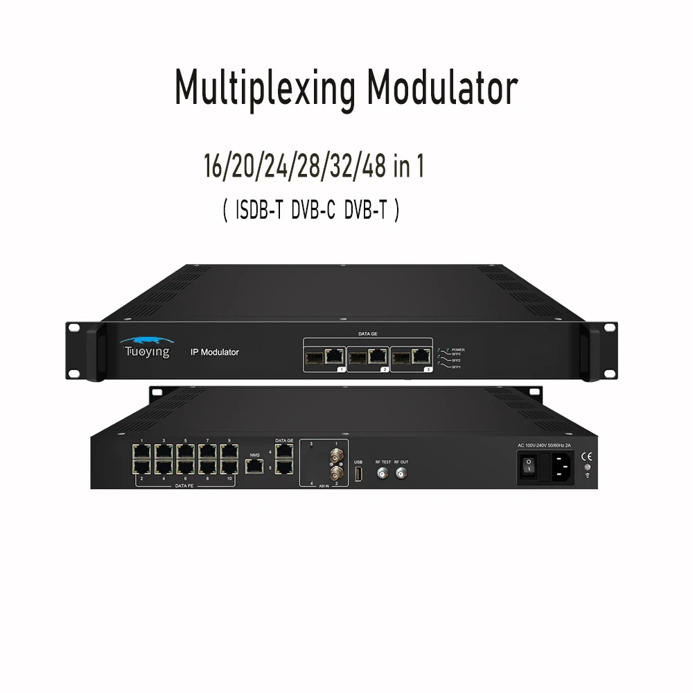8/16 Carrier Ip To Rf Asi To Rf Ip Qam Cable Front End Equipment Ip To Dvb-t Tdt Isdbt Dvb-c Ip To Rf Modulator