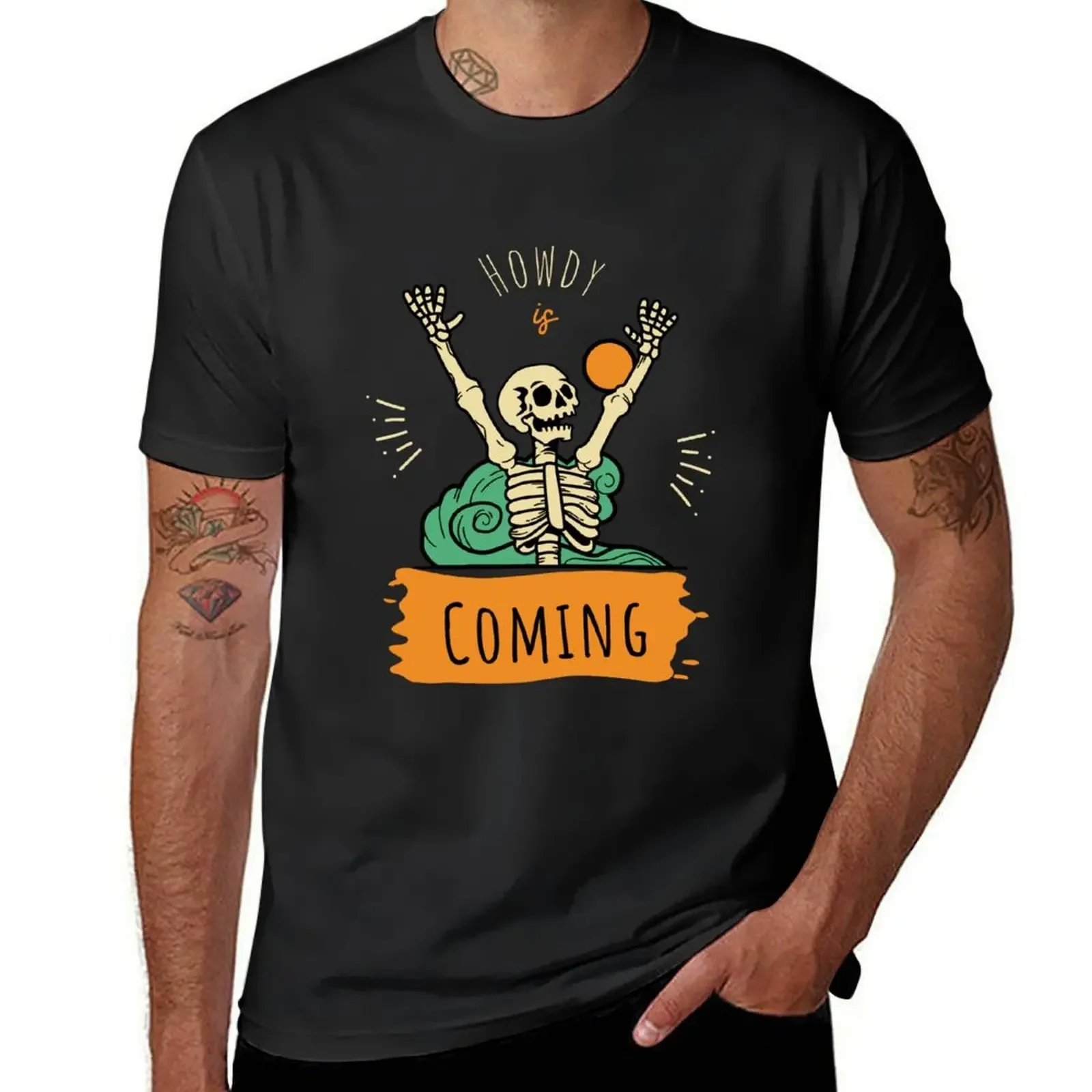 Ryan Trahan Merch Howdy Skeleton T-Shirt blue archive summer clothes men clothes