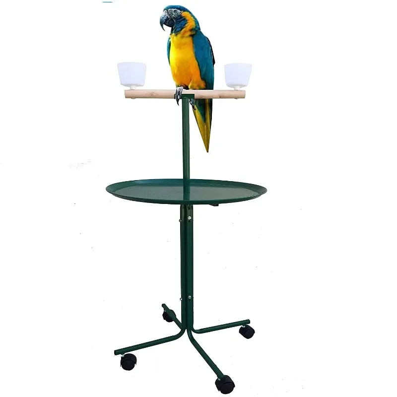 African Wood Large Pet Parrot Bird Cage For Hamster Play Bowl Stand Perch Metal Base Training Product