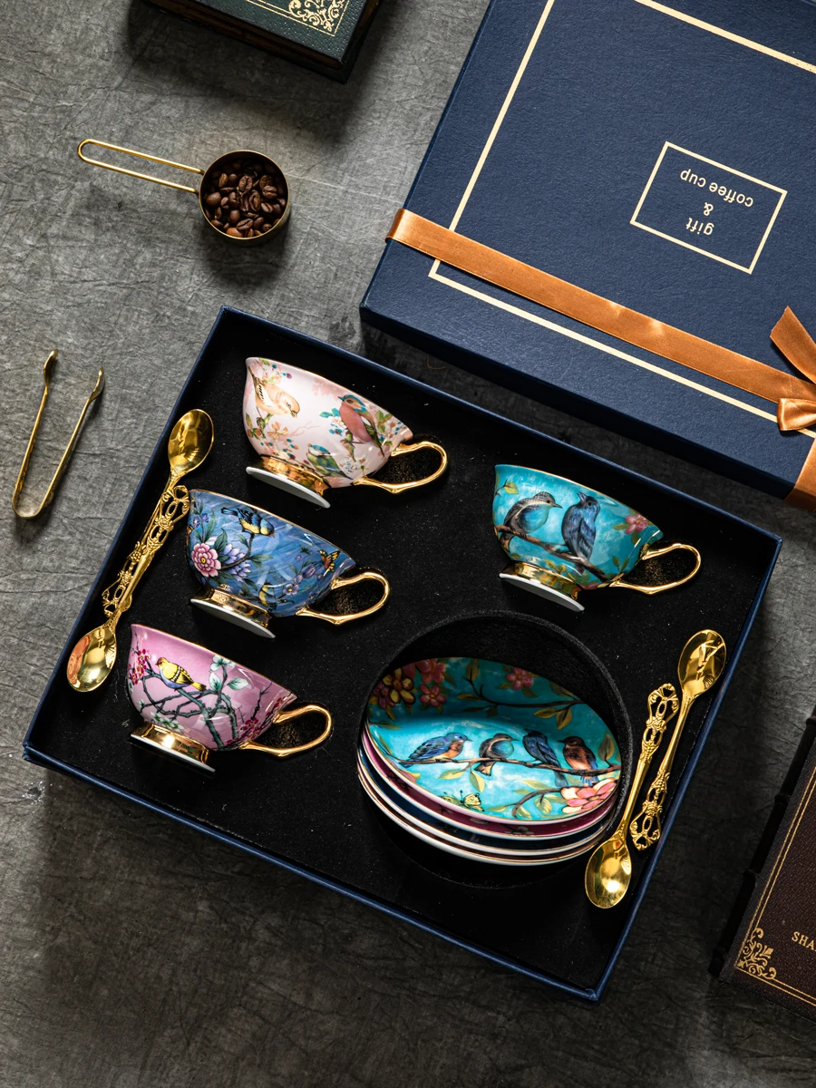 Bone China Europäisches Kaffeetassen-Set Hochwertige Keramik Exquisites Luxuriöses Britisches Nachmittagstee-Set