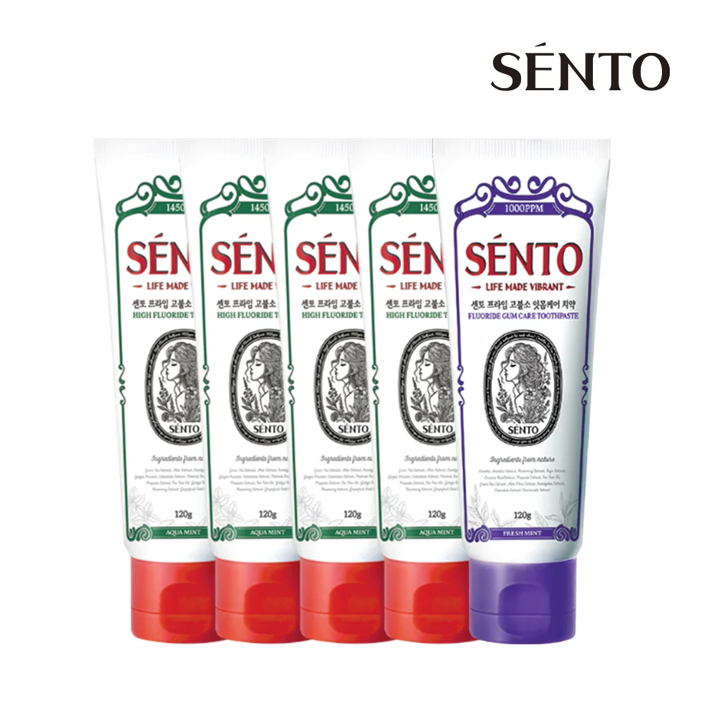 [نمو 4+1] معجون أسنان SENTO Prime Bad Breath/اللثة/التبييض/الفحم الأسود 120 جم 4 + 1