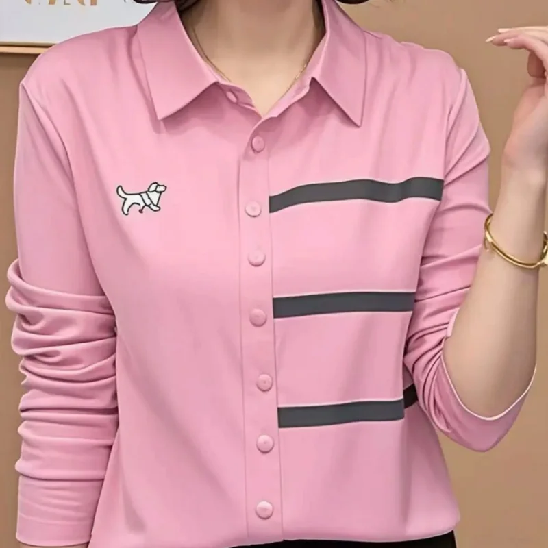 ฤดูใบไม้ผลิใหม่สไตล์แลดูผอมเสื้อฐานผู้หญิงเสื้อยืดแขนยาวอเนกประสงค์สวมใส่ด้านในด้านบน