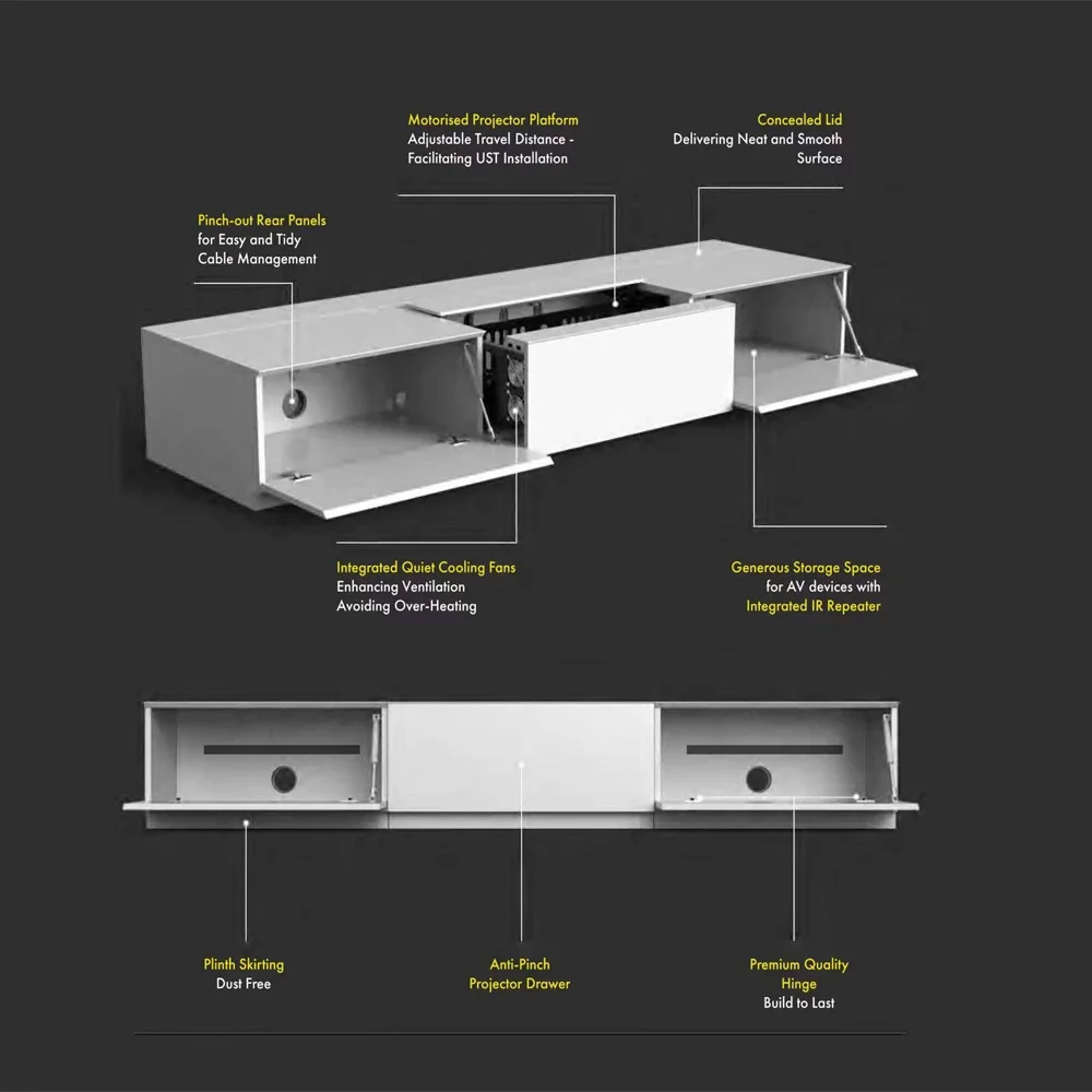 Ultra Short Throw-projectiescherm Alles-in-één Smart TV-kast Intelligente laser TV-projectieschermkast