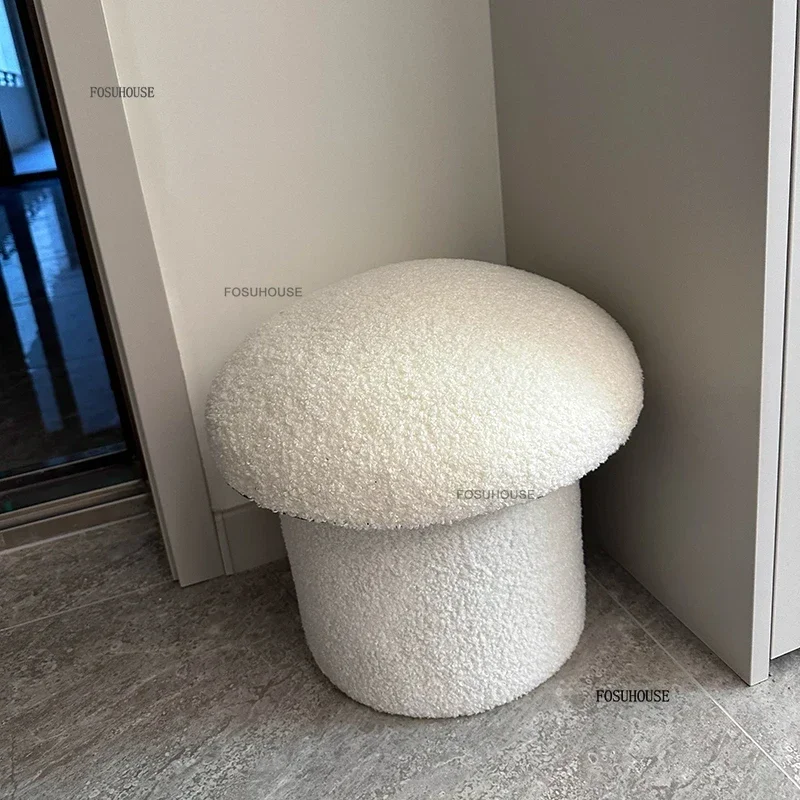 الشمال امبسوول البراز مصمم أثاث غرفة المعيشة المنزل الأحذية تغيير البراز جولة الفطر منخفضة البراز الشرفة المدخل العثمانيين