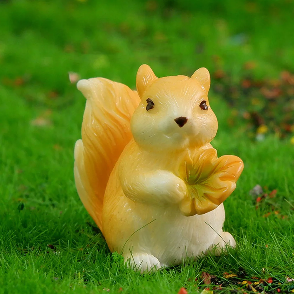 

8pcs Miniature Animal Landscape Resin Craft Decor For Diy Landscaping Garden Outdoor Fairy Home Decor Squirrel Figurines