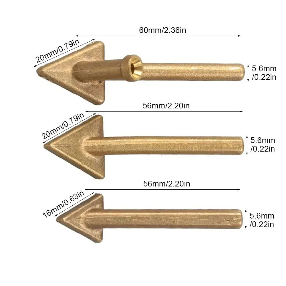 3 pezzi/set punte per saldatore in ottone 80W punte di ricambio per testa levigante triangolare punte di saldatura per riparazione plastica