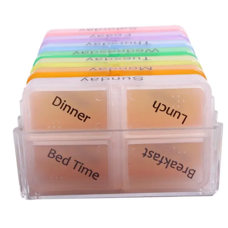 7 Days Pill Case Tablet Sorter Medicine Weekly Storage Box Colorful Design Container Case Organizer Pill Organizer Boxs