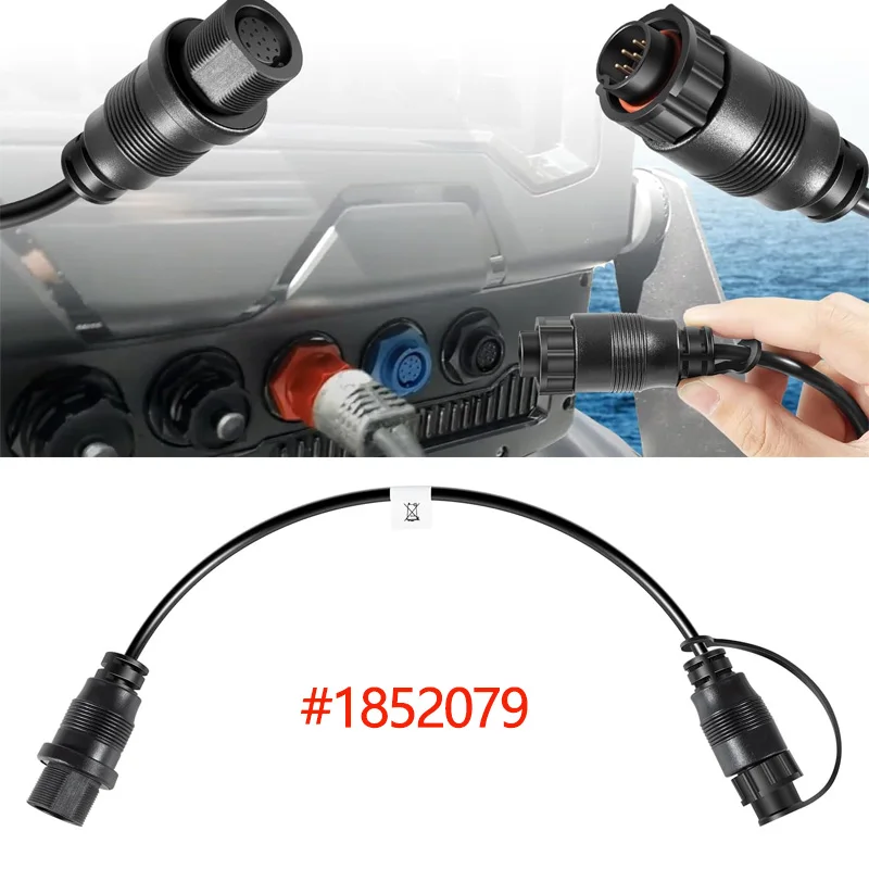 1852079, MKR-DSC-16 Adapter Cable Fits for Lowrance 9-pin Fish Finders, for Minn Kota’s Built-in Dual Spectrum CHIRP Transducer