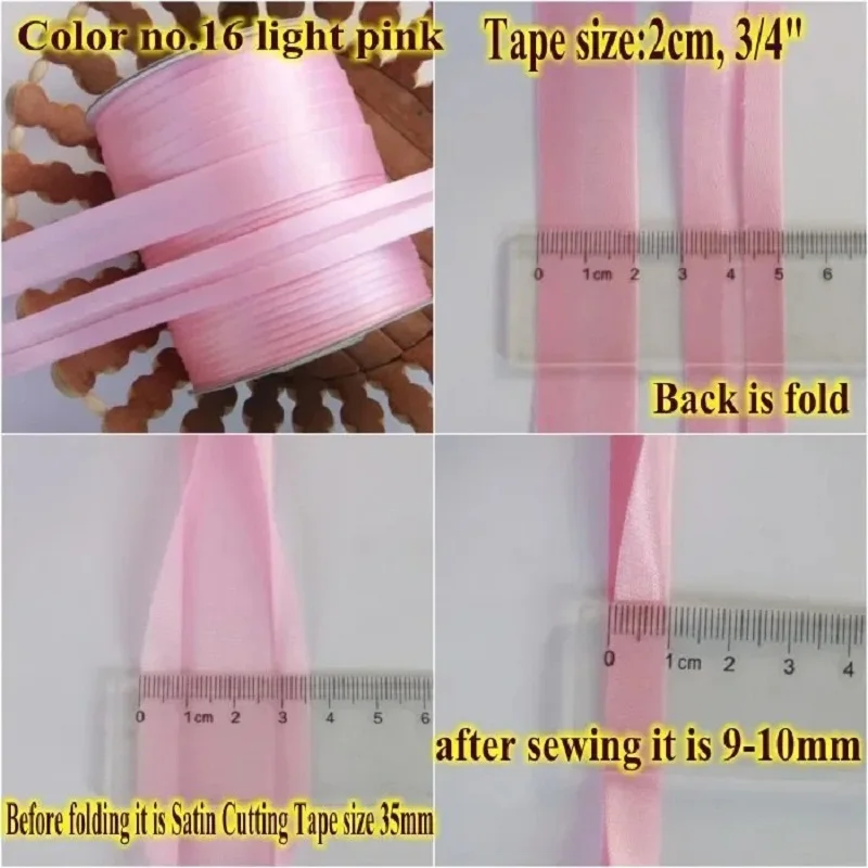 Polyester Satin Bias Binding Tape,bias ribbon size:20mm,3/4\