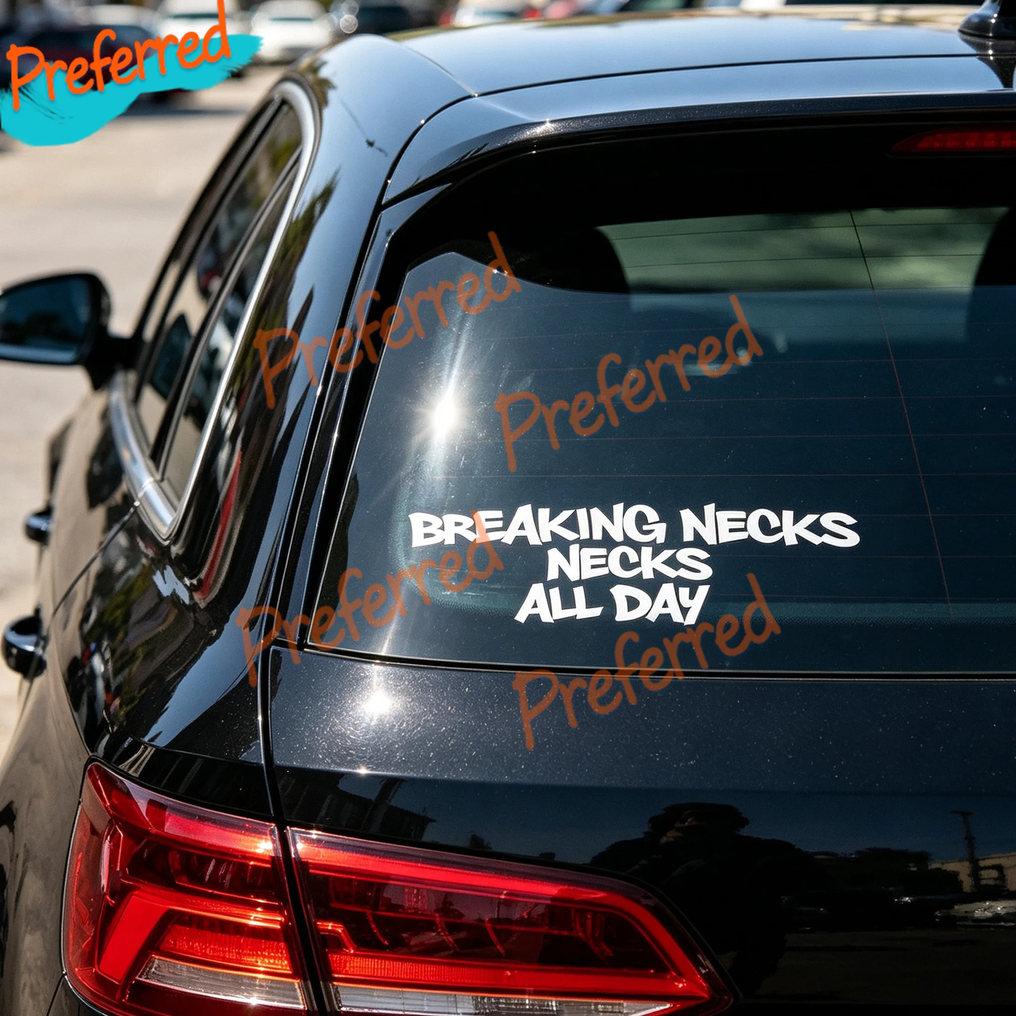2x Aufkleber BREAKING NECKS ALL DAY Import Domestic Tuner Decal Sticker Trucker Die Cut Decal - Customizable in Any Sticker Size