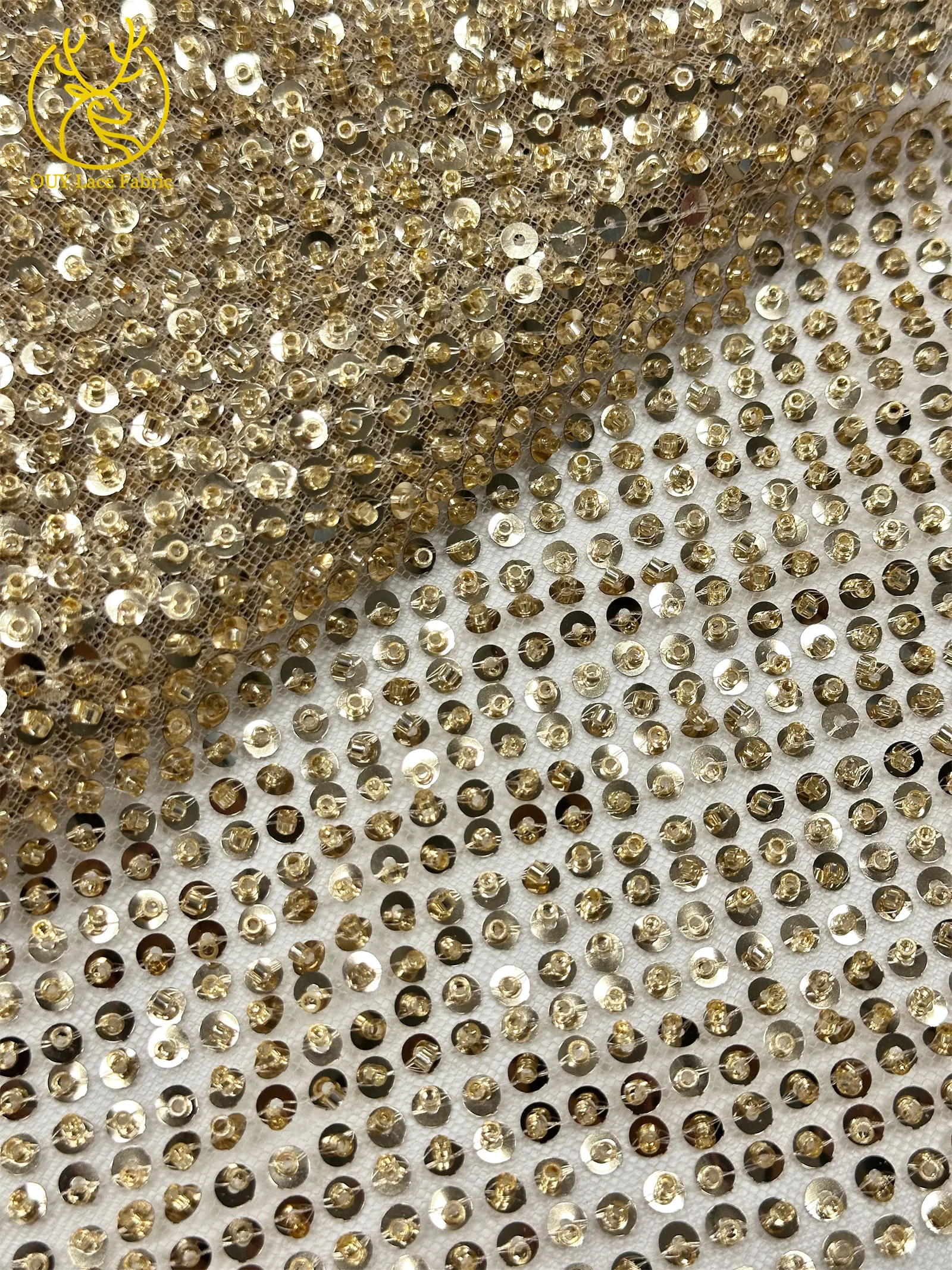 Eleganter französischer Mesh-Tüll-Spitzenstoff 2026 Nigerianischer vollständig perlenbesetzter runder Pailletten-Spitzenstoff für luxuriöse Abendkleider und Hochzeitsfeiern – Detail 20