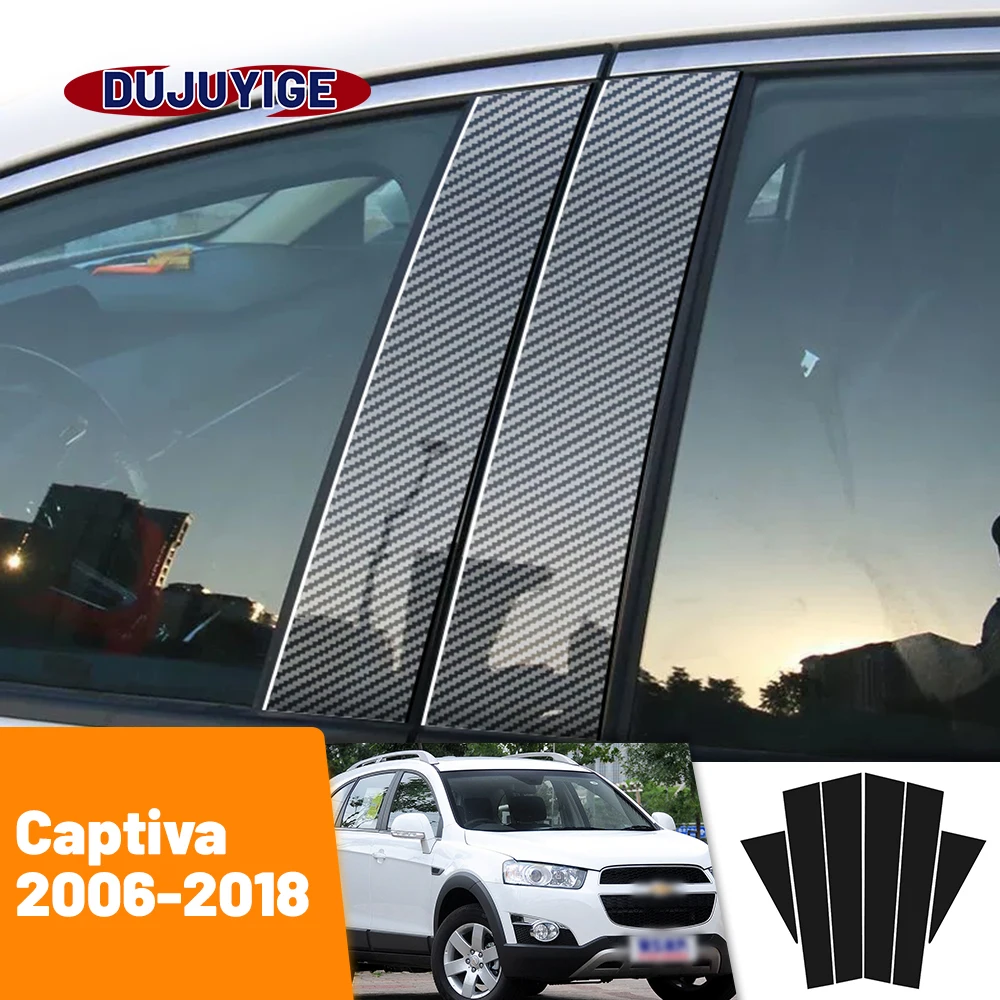 

For Chevrolet Captiva 2006-2018 2007 2008 2009 2010 2011 Carbon Fiber Window Door Column Deal B C Pillar Post Cover Trim Sticker